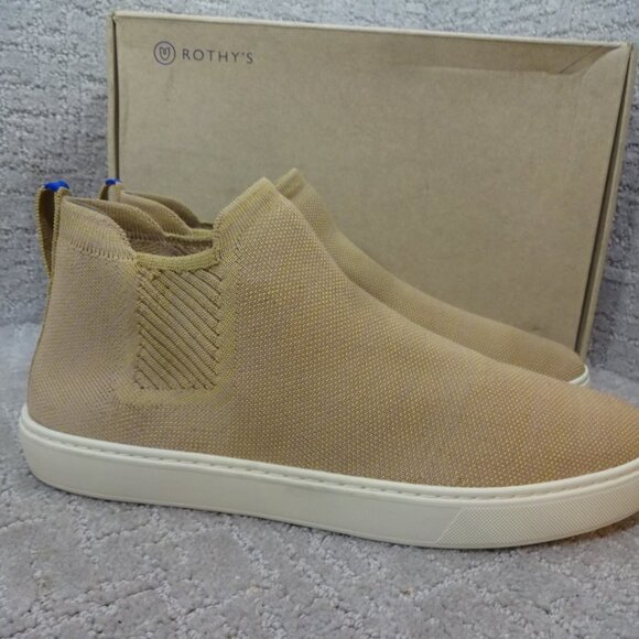 Rothy's Merino The Chelsea Women's Size 12.5 US Camel Knit Pull On Ankle Boots - Picture 5 of 11
